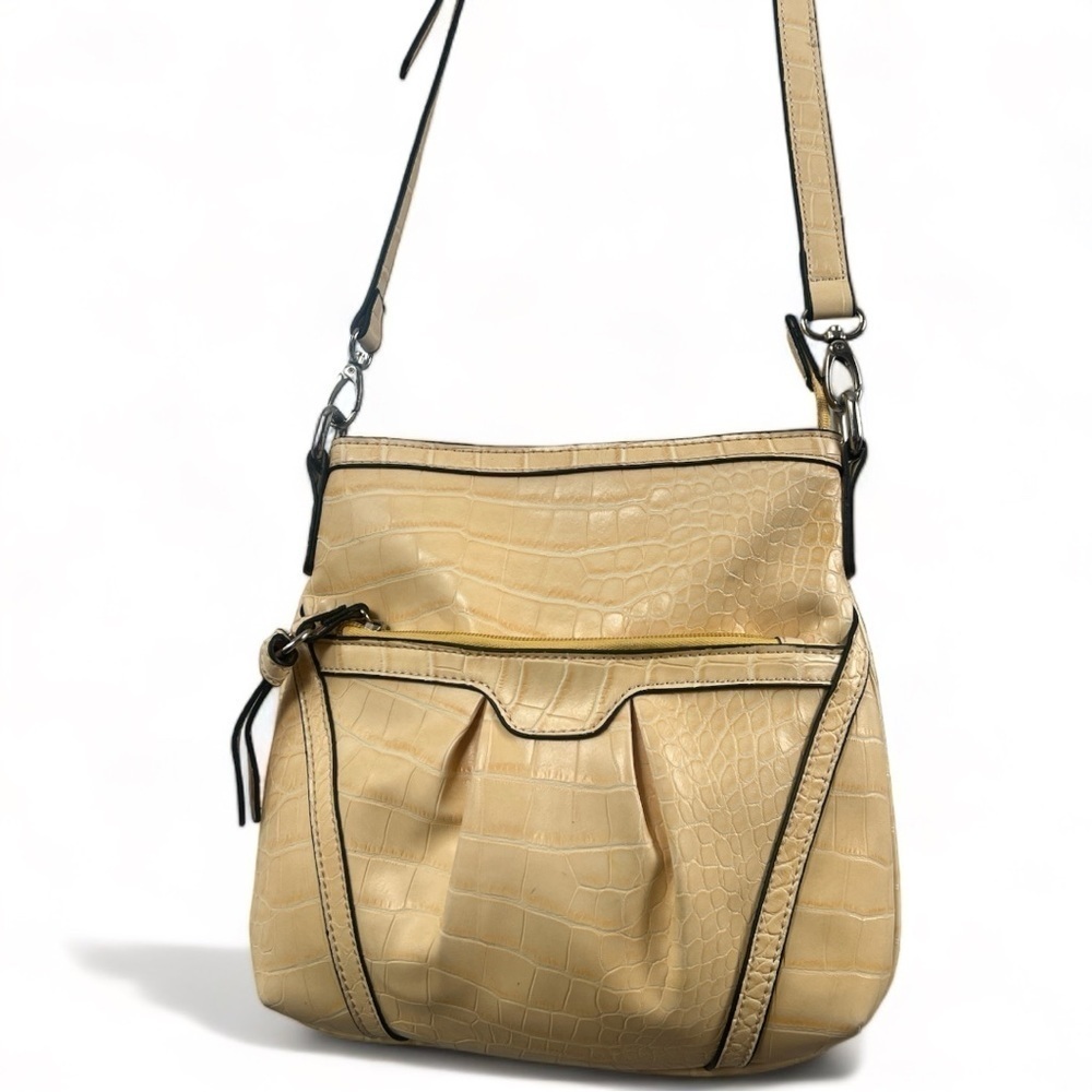 ELITE MODELS FASHION Vintage Soft Butter Yellow Vegan Leather Crossbody Bag